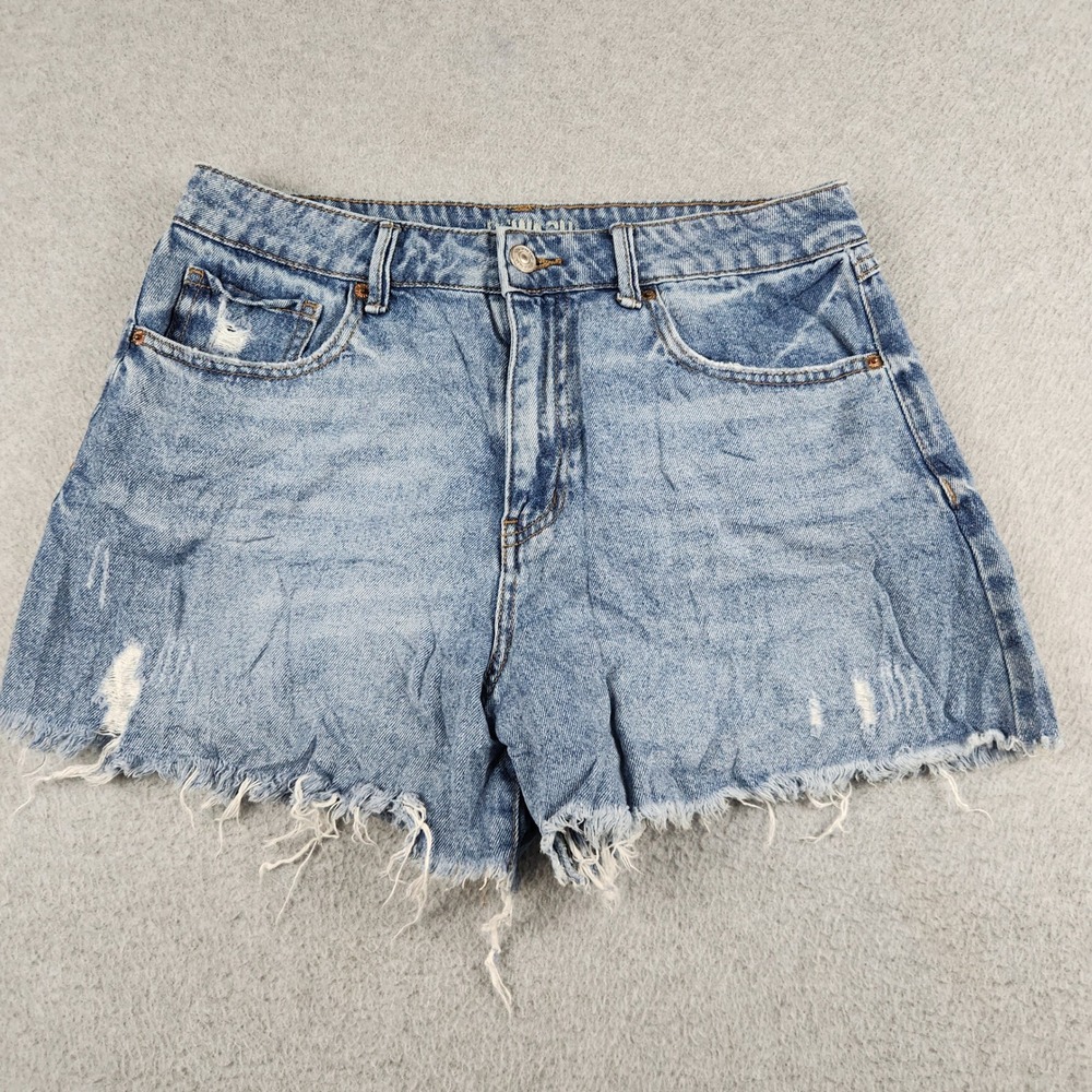 Rewash Denim Shorts Womens 9/29 Blue Cotton High Rise Streetwear Frayed Hem